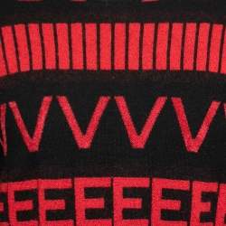 Givenchy Black and Red Wool All Over Logo Crewneck Sweater L