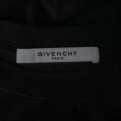 Givenchy Black Cotton Lion Printed Crew Neck T-Shirt XS