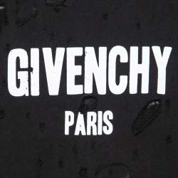 Pre Owned Givenchy Black Cotton Distressed Logo Sweatshirt S