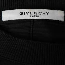 Pre Owned Givenchy Black Cotton Distressed Logo Sweatshirt S