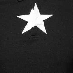 Pre Owned Givenchy  Black Star Embroidered Cotton Pique Long Sleeve Polo T-Shirt S