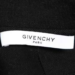 Pre Owned Givenchy  Black Star Embroidered Cotton Pique Long Sleeve Polo T-Shirt S