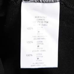 Pre Owned Givenchy  Black Star Embroidered Cotton Pique Long Sleeve Polo T-Shirt S