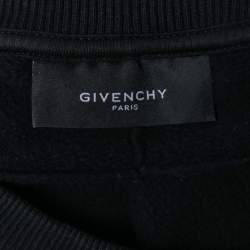 Pre Owned Givenchy Black Cotton African Snake Appliqued Crewneck Sweatshirt S