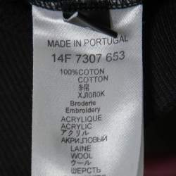 Pre Owned Givenchy Black Cotton African Snake Appliqued Crewneck Sweatshirt S