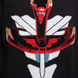 Pre Owned Givenchy Black Cotton African Snake Appliqued Crewneck Sweatshirt S