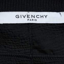 مملوكة مسبقًا Givenchy Black Logo Print Cotton Distressed Crew Neck Sweatshirt M