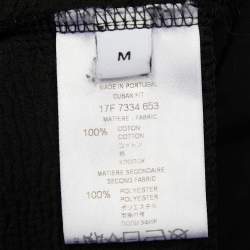 مملوكة مسبقًا Givenchy Black Logo Print Cotton Distressed Crew Neck Sweatshirt M