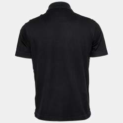 Pre Owned Givenchy Black Cotton Pique Zip Detail Short Sleeve Polo T-Shirt S