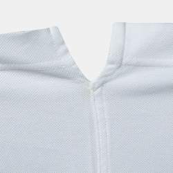 Pre Owned Givenchy White Cotton Pique Zip Detail Short Sleeve Polo T-Shirt S