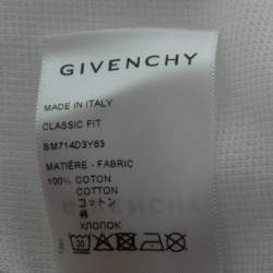 Pre Owned Givenchy White Cotton Pique Zip Detail Short Sleeve Polo T-Shirt S