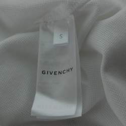 Pre Owned Givenchy White Cotton Pique Zip Detail Short Sleeve Polo T-Shirt S