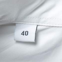 Givenchy White Cotton Chain Trimmed Button Front Shirt M