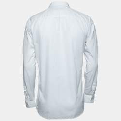 Givenchy White Cotton Chain Trimmed Button Front Shirt M