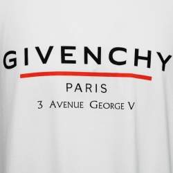 مملوكة مسبقًا Givenchy White Logo Print Cotton Oversized T-Shirt S