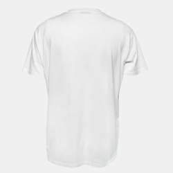 مملوكة مسبقًا Givenchy White Logo Print Cotton Oversized T-Shirt S