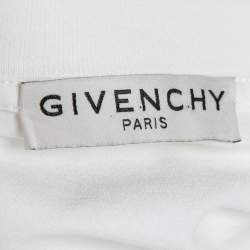 مملوكة مسبقًا Givenchy White Logo Print Cotton Oversized T-Shirt S