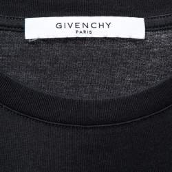 مملوكة مسبقًا Givenchy Black Logo Embroidered Cotton T-Shirt XS