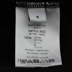 Pre Owned Givenchy Black Arrow Logo Embroidered Cotton T-Shirt S