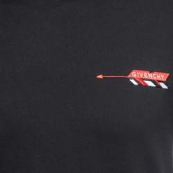 Pre Owned Givenchy Black Arrow Logo Embroidered Cotton T-Shirt S