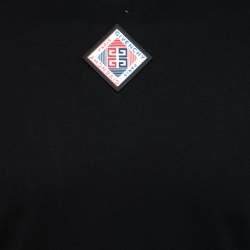 Pre Owned Givenchy Black Cotton Logo Patch Detail T-Shirt S