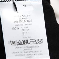 Pre Owned Givenchy Black Cotton Logo Patch Detail T-Shirt S