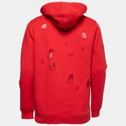 Givenchy Red Cotton Rottweiler Printed Hoodie S