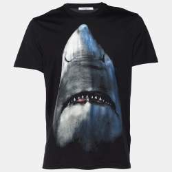 Givenchy Black Whale Printed Cotton Knit Cuban Fit T-Shirt L