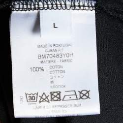 Givenchy Black Whale Printed Cotton Knit Cuban Fit T-Shirt L