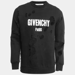 Givenchy Black Destroyed Effect Cotton Sweatshirt XS