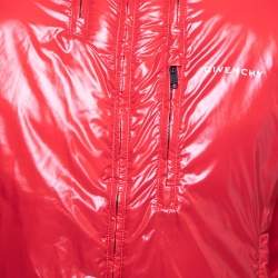 Givenchy Red Synthetic Adjustable Neck Puffer Jacket M