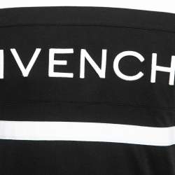 Pre Owned Givenchy Black Cotton Logo Embroidered T-Shirt XS