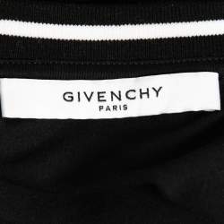 Pre Owned Givenchy Black Cotton Logo Embroidered T-Shirt XS