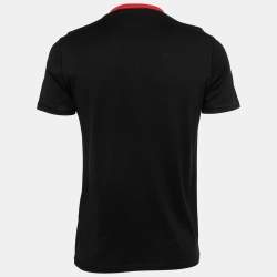 Pre Owned Givenchy Black Cotton Knit Contrast Collar T-Shirt XS
