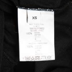 Pre Owned Givenchy Black Cotton Knit Contrast Collar T-Shirt XS