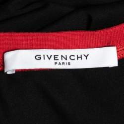 Pre Owned Givenchy Black Cotton Knit Contrast Collar T-Shirt XS