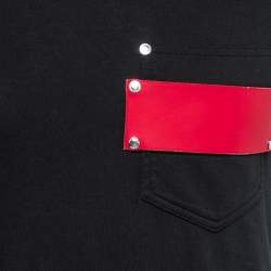 Pre Owned Givenchy Black Cotton Pocket-Detail T-Shirt XS