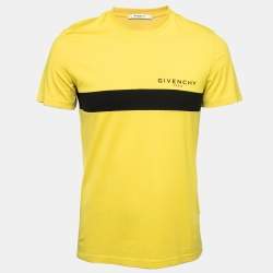Givenchy Yellow Cotton Logo Printed Short Sleeve T-Shirt S