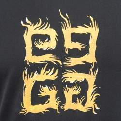 مملوكة مسبقًا Givenchy Black Distressed Cotton Logo Printed Short Sleeve T-Shirt XS