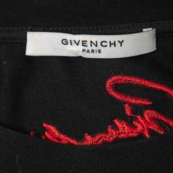 Pre Owned Givenchy Black Cotton Lion Printed Crew Neck T-Shirt S