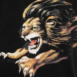 Pre Owned Givenchy Black Cotton Lion Printed Crew Neck T-Shirt S
