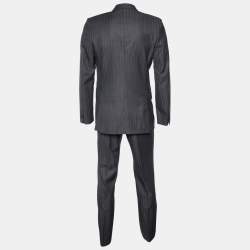 Givenchy Charcoal Grey Striped Wool Suits L