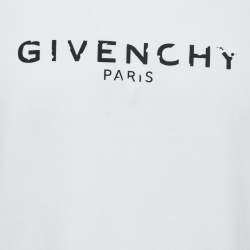 Givenchy White Cotton Faded Logo T-Shirt XL