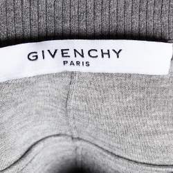 Pre Owned Givenchy Grey Neoprene Logo Plaque Detail Crewneck Sweatshirt S