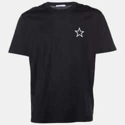 Givenchy Black  Star Printed Cotton Knit Crewneck T-Shirt XXL
