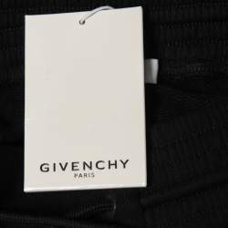 Pre Owned Givenchy Black Cotton Logo Band Detail Track Shorts XS