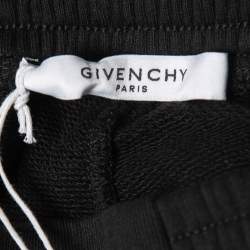 Pre Owned Givenchy Black Cotton Logo Band Detail Track Shorts XS