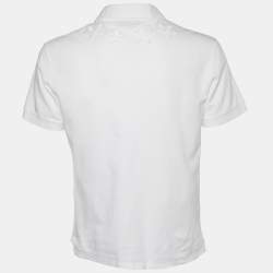 مملوكة مسبقًا Givenchy White Star Applique Cotton Pique Polo T-Shirt XL