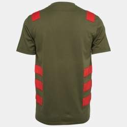 Pre Owned Givenchy Olive Green Cotton Short Sleeve T-Shirt M