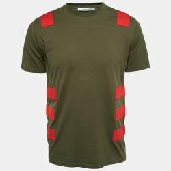 Pre Owned Givenchy Olive Green Cotton Short Sleeve T-Shirt M